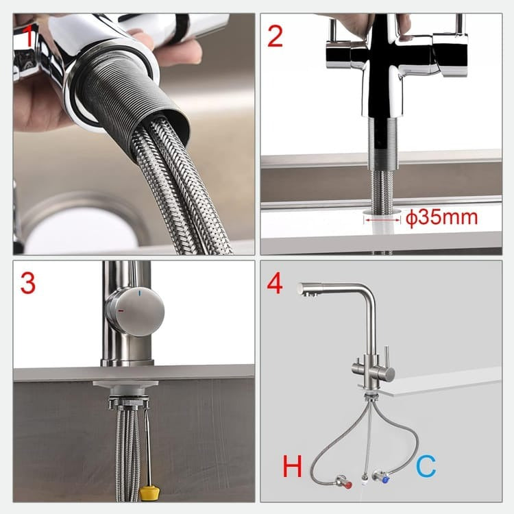 Robinet De Cuisine Argenté Avec Filtre - FRISKÄ