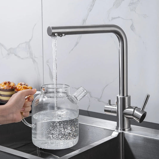 Robinet De Cuisine Argenté Avec Filtre - FRISKÄ