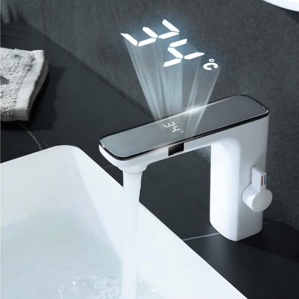 Mitigeur LED avec Indicateur de Température Blanc - NERIVA