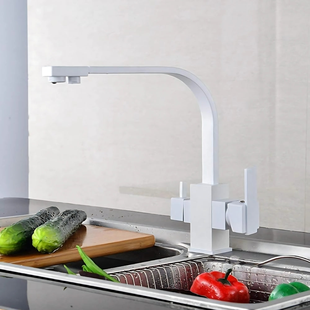 Mitigeur De Cuisine Blanc Avec Filtre À Eau - LIVO