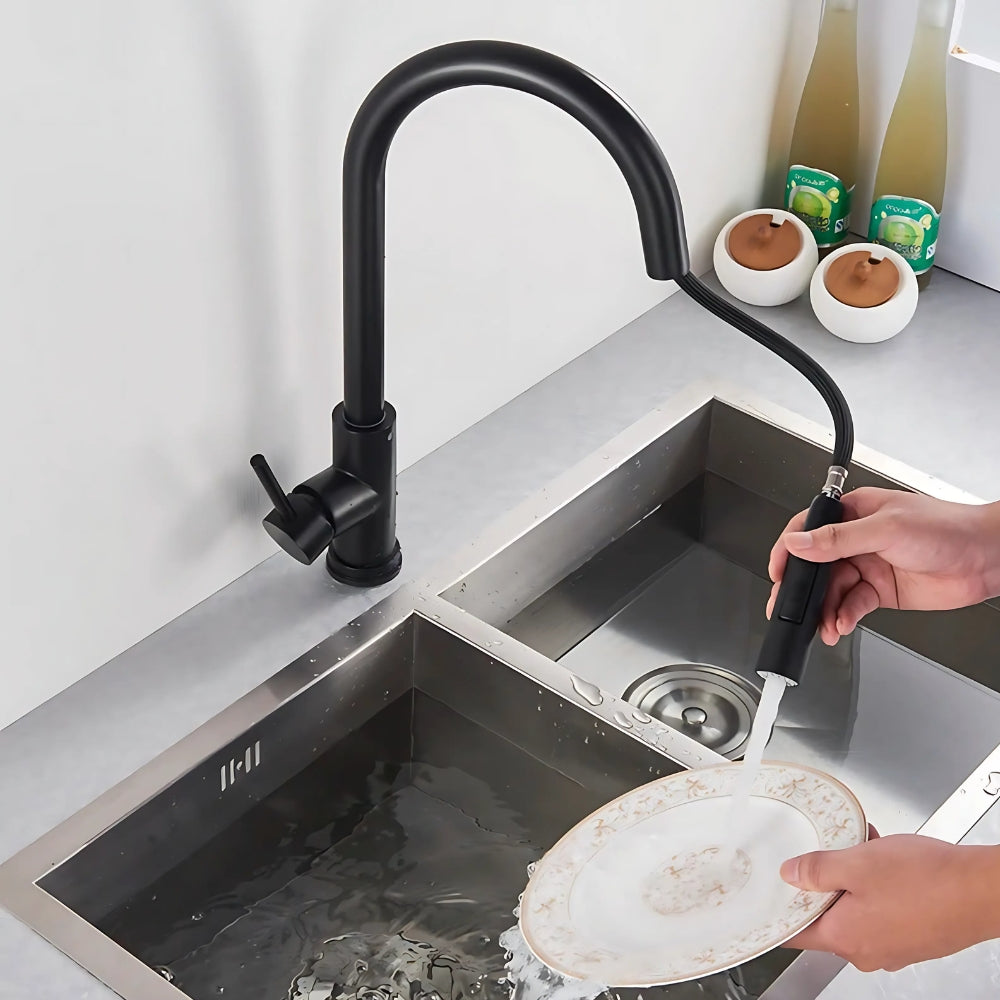 Mitigeur Cuisine Noir à Capteur Tactile Et Douchette Extractible