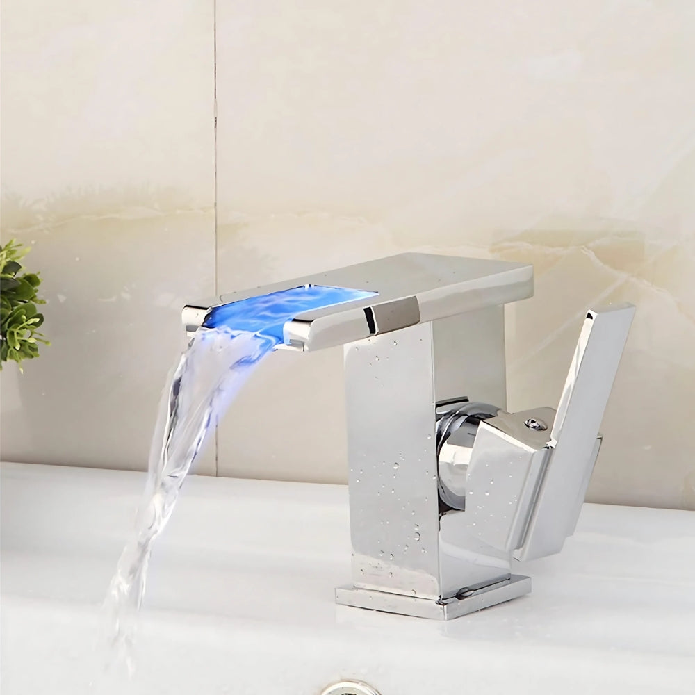 Mitigeur Salle De Bain À LED Chrome - LUMINA