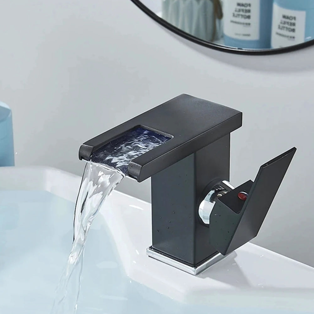 Mitigeur Salle De Bain À LED Noir - LUMINA
