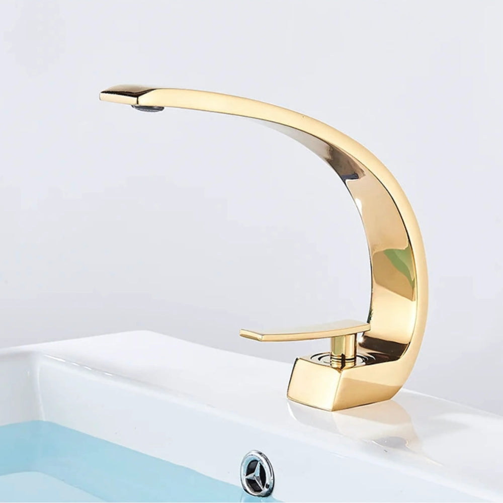 Mitigeur Lavabo Doré Design Moderne - BANIO