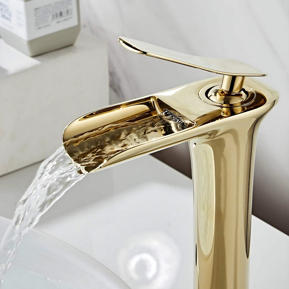 Mitigeur Doré Pour Vasque Salle De Bain - CRISTALIA