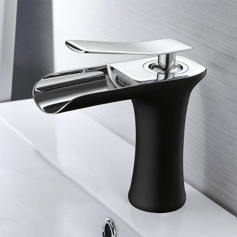 Mitigeur Noir Finition Chrome Pour Salle De Bain - CRISTALIA