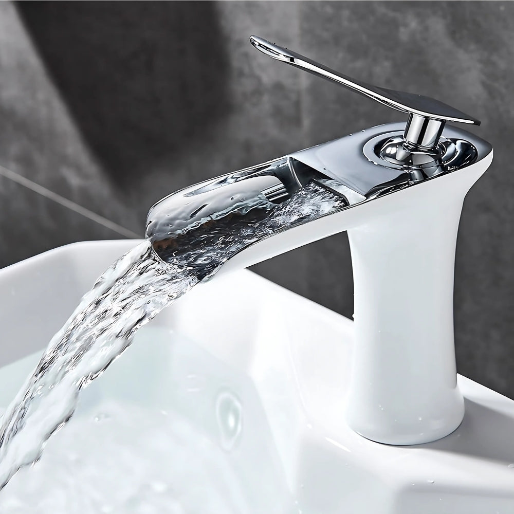 Mitigeur Blanc Finition Chrome Pour Salle De Bain - CRISTALIA