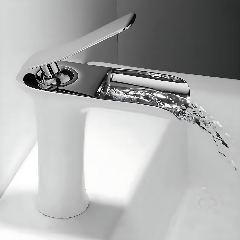 Mitigeur Blanc Finition Chrome Pour Salle De Bain - CRISTALIA