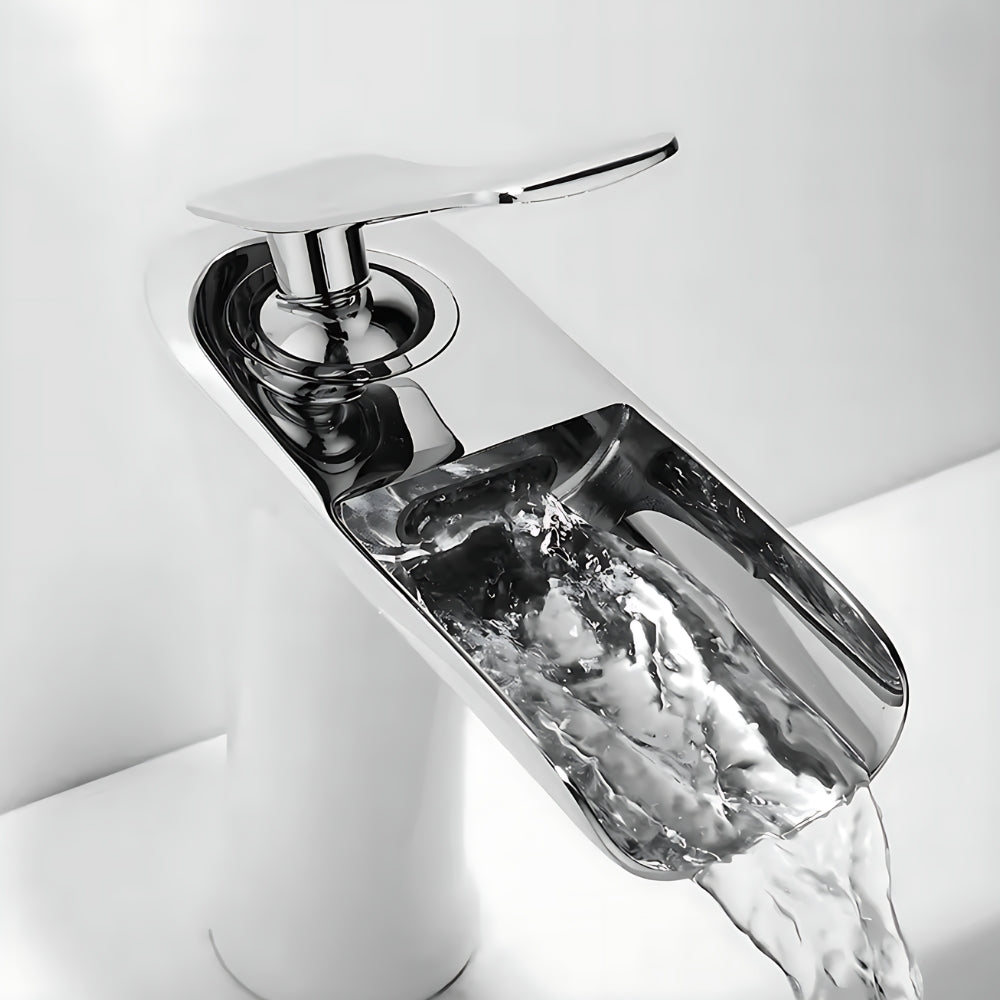 Mitigeur Blanc Finition Chrome Pour Salle De Bain - CRISTALIA