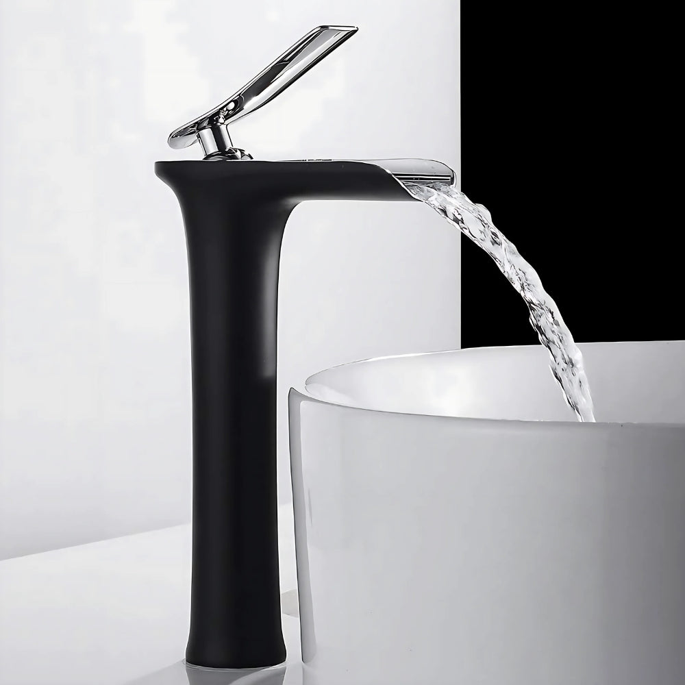 Mitigeur Noir Finition Chrome Pour Vasque Salle De Bain - CRISTALIA