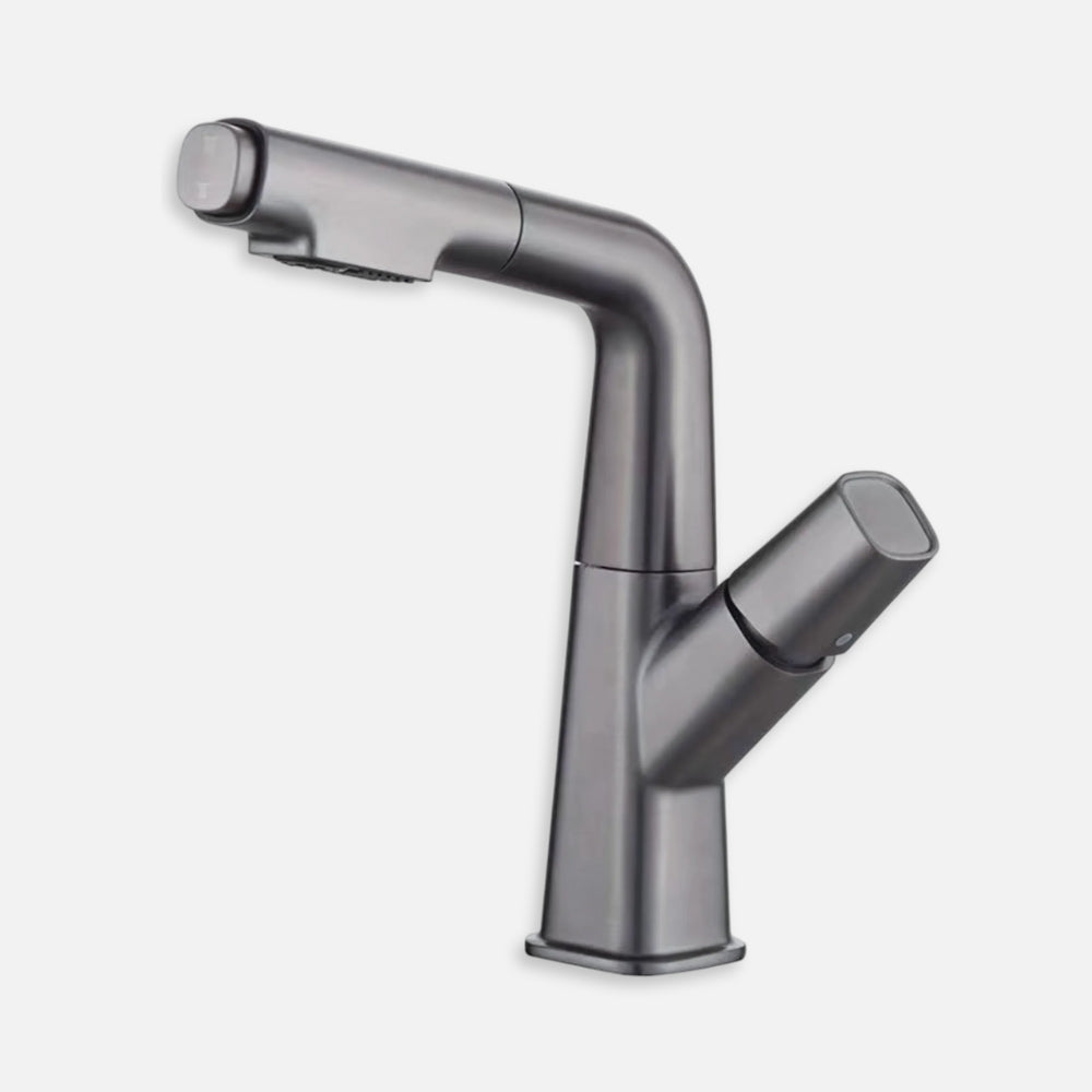 Mitigeur Design Avec Douchette Rétractable Gris - NERIS