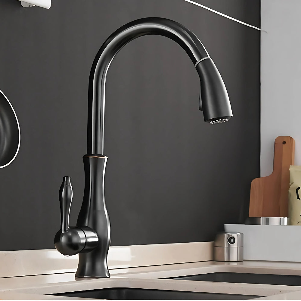 Mitigeur Noir Douchette Extractible Et Bec Pivotant - VELORA