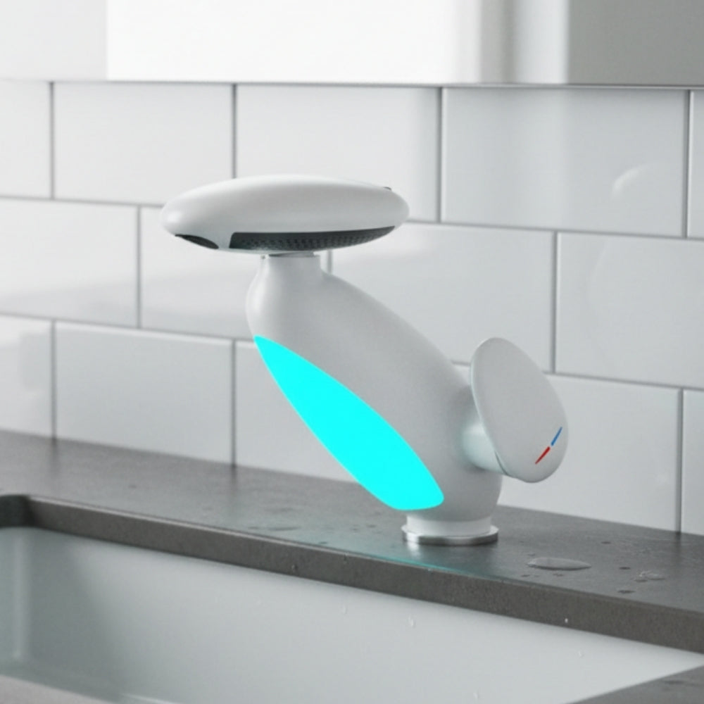 Robinet Salle De Bain Blanc À Lumière LED - CRYS