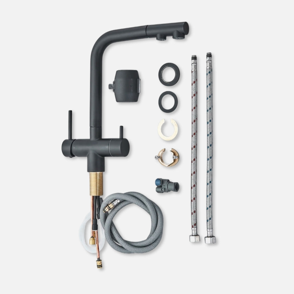 Mitigeur Cuisine Avec Douchette Extractible Noir - RIVEN