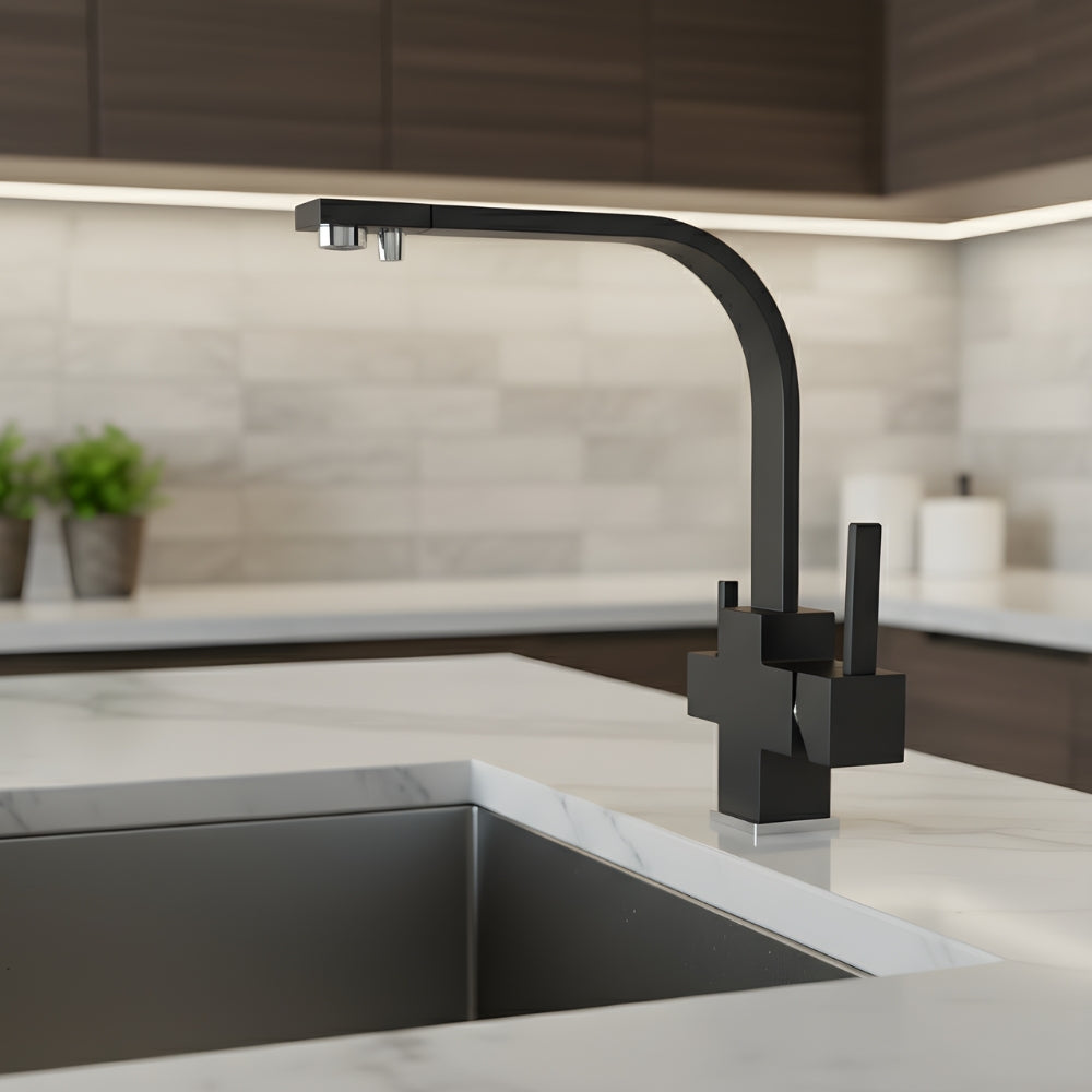Mitigeur De Cuisine Noir Avec Filtre À Eau - LIVO