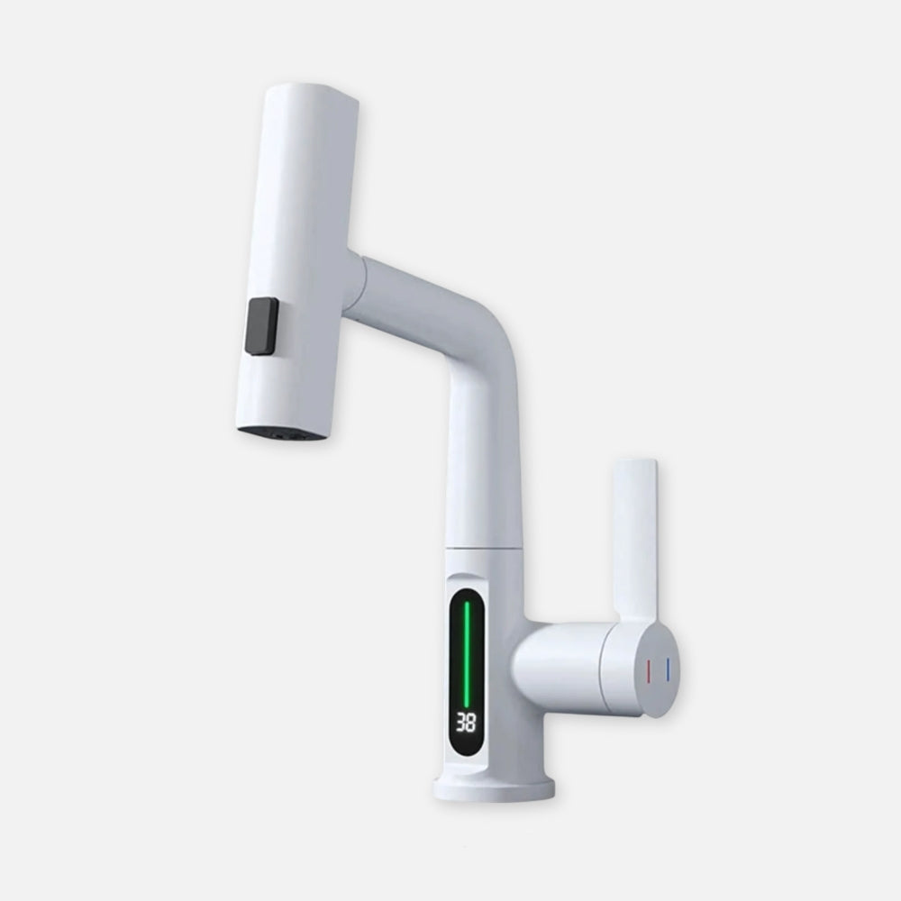 Mitigeur Cuisine Blanc Avec Écran Affichage Température - VIREX