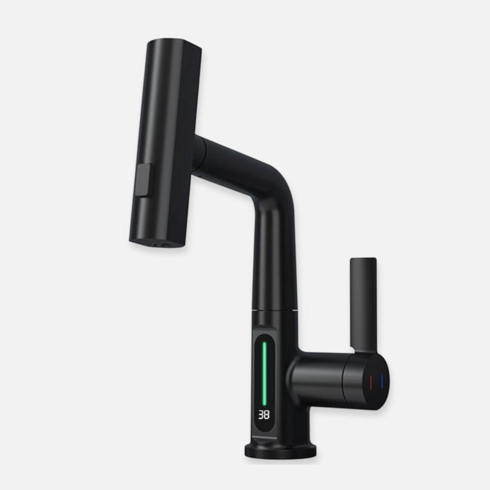 Mitigeur Cuisine Noir Avec Écran Affichage Température - VIREX