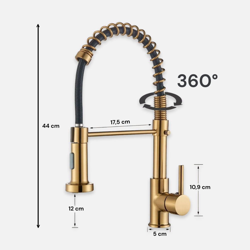 Mitigeur Cuisine Professionnel Doré - FLOWA