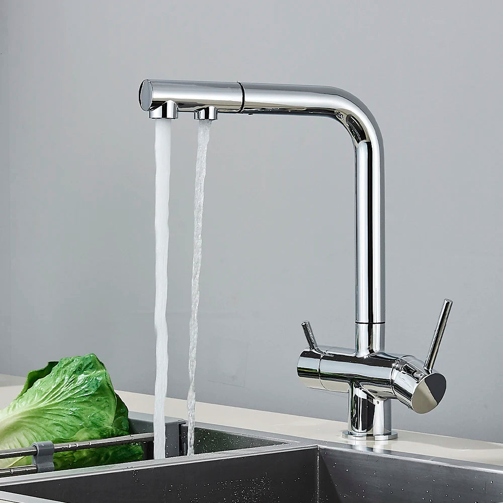 Mitigeur Cuisine Avec Douchette Extractible Chrome - RIVEN