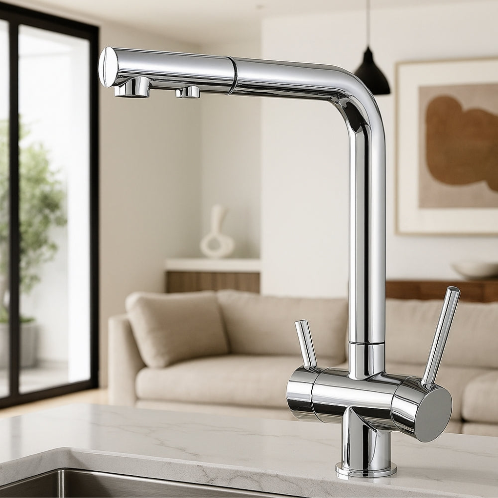 Mitigeur Cuisine Avec Douchette Extractible Chrome - RIVEN