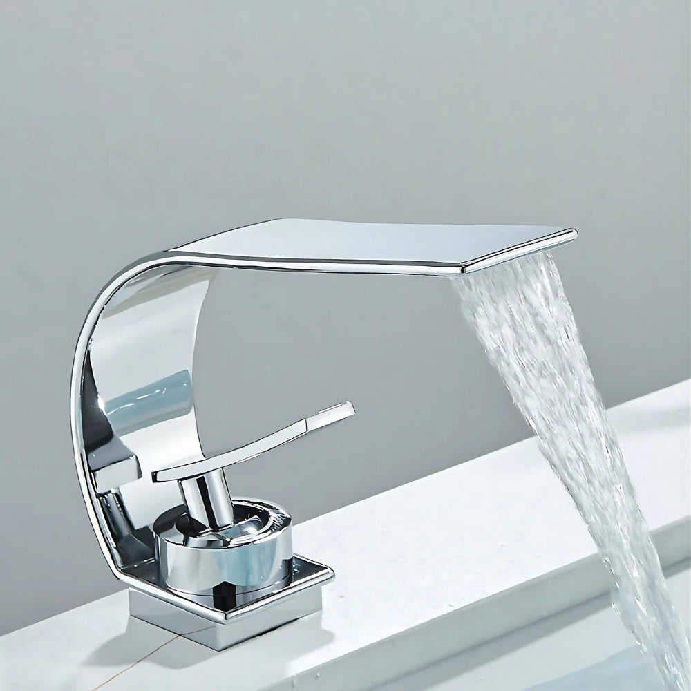 Mitigeur Salle De Bain Chrome Effet Cascade - FLUME