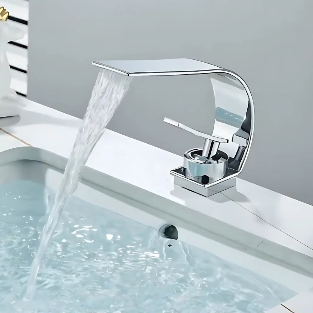 Mitigeur Salle De Bain Chrome Effet Cascade - FLUME